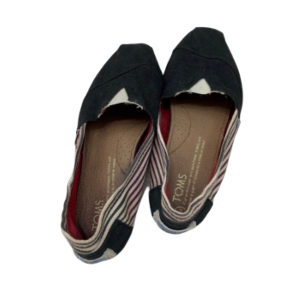 Toms striped canvas slip-on flats/loafers *read description*